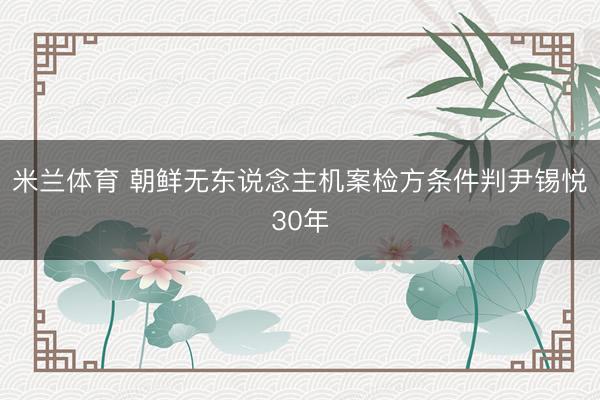 米兰体育 朝鲜无东说念主机案检方条件判尹锡悦30年